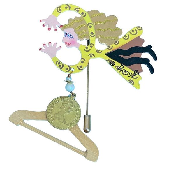 Karen Rossi Stick Pin Fanciful Flights Animal Shopper Character Retired - Picture 1 of 2